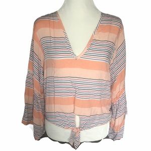 Anthropologie Lavender Field Pink Bell Sleeve Top‎